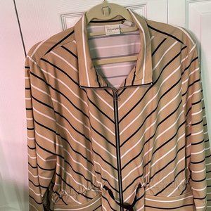 Chico's Zenergy  Striped Zip up Jacket Size  or 16